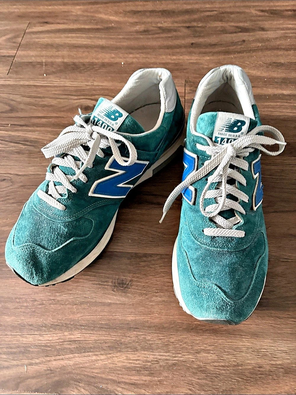 New Balance 1400 Suede Mens Sneakers Green & Blue US 9.5 D